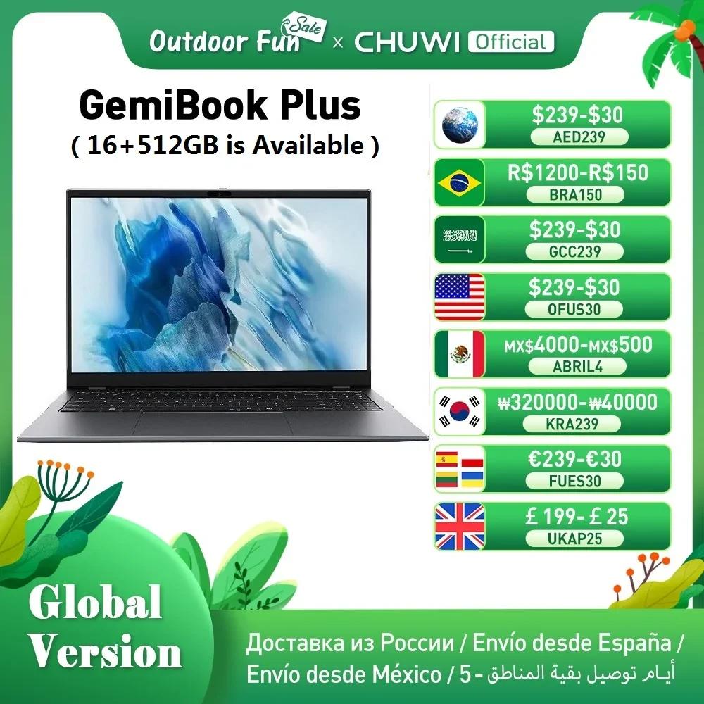 CHUWI GemiBook Plus Ʈ, 15.6 ġ  N100 ׷, 12  1920x1080P, 16GB RAM, 512GB SSD, ð ǳ,  11